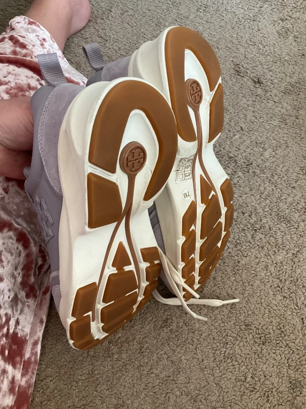 TORY BURCH Woman Sneakers Lilac Size 7 Leather In Purple